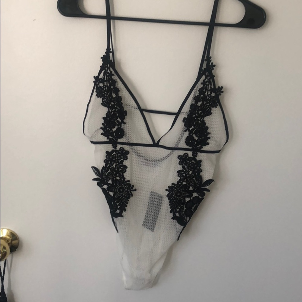 White Netted Bodysuit